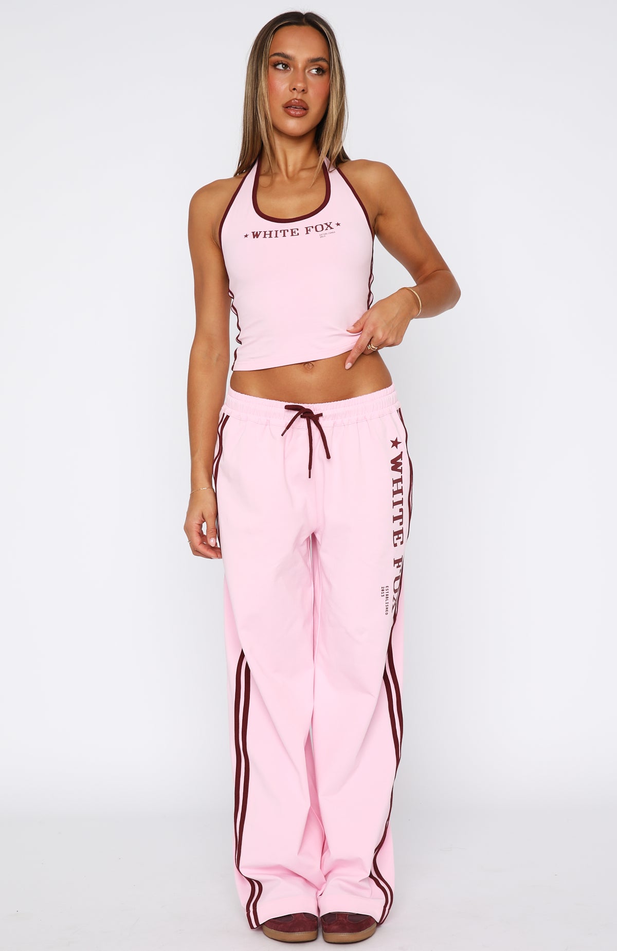 Star Of The Night Track Pants Pink | White Fox Boutique US