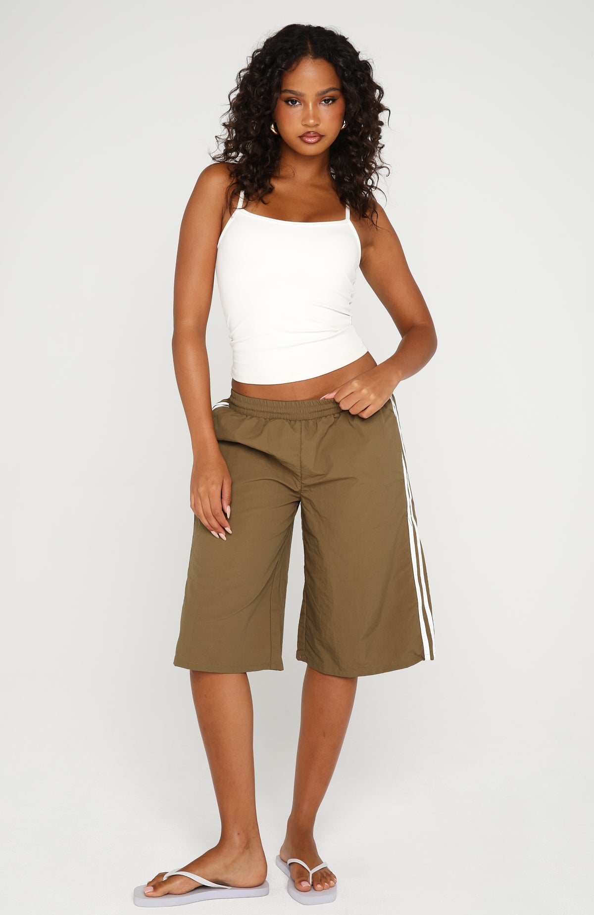 Still Yours Relaxed Shorts Military Green | White Fox Boutique US