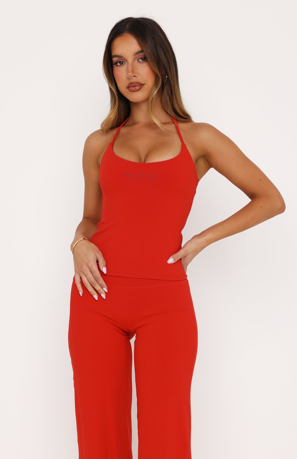 Studio 17 Lila Halter Top Red | White Fox Boutique US