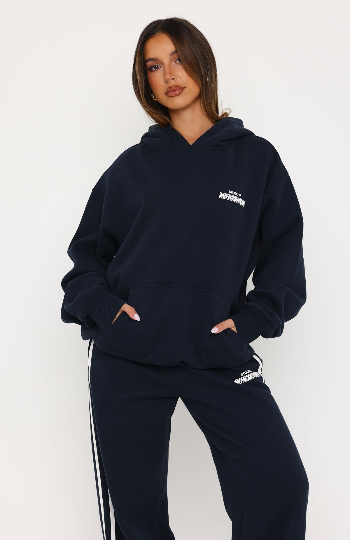 Studio 17 Spencer Oversized Hoodie Navy | White Fox Boutique US