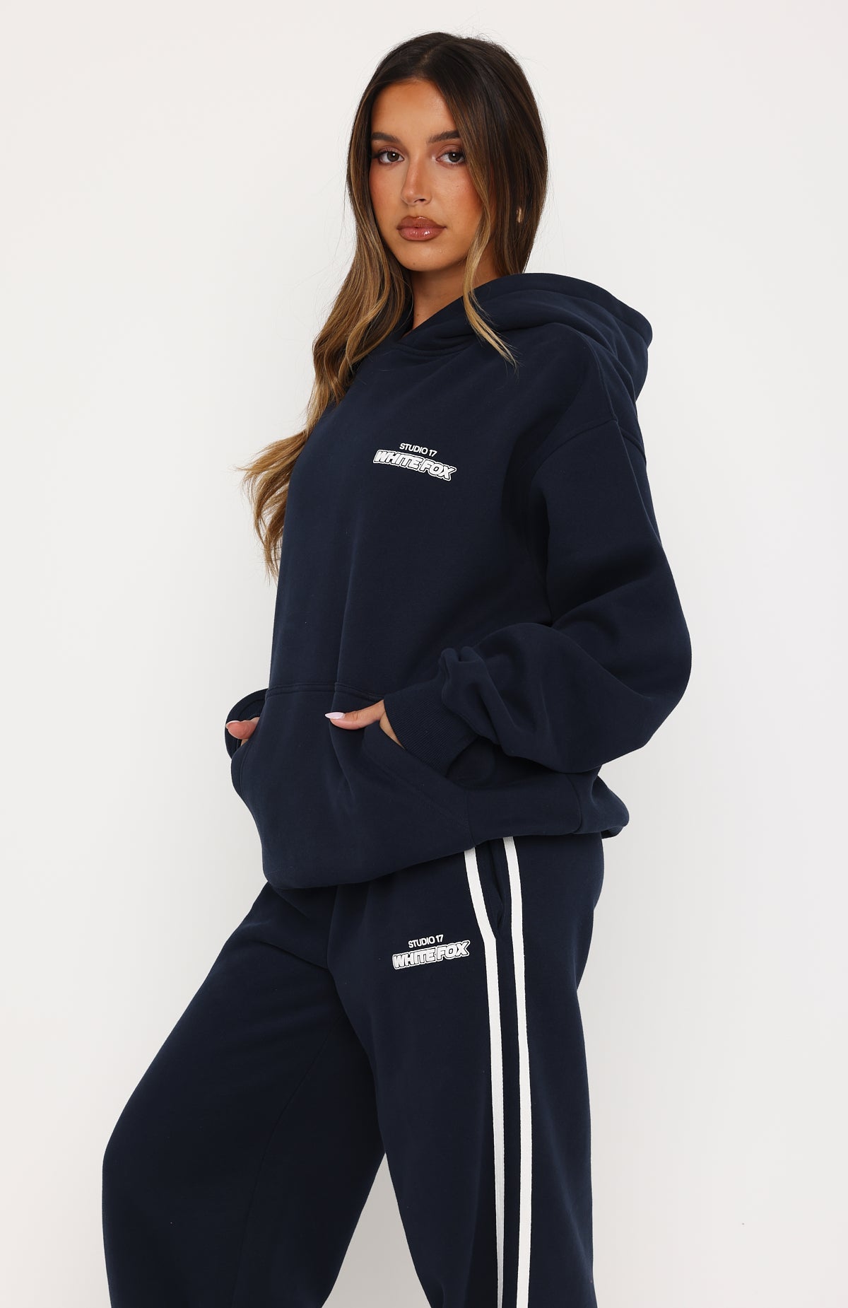 Studio 17 Spencer Oversized Hoodie Navy | White Fox Boutique US