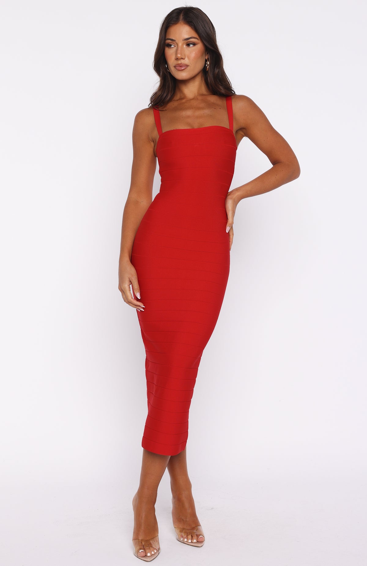 Sugar And Spice Bandage Midi Dress Red | White Fox Boutique US Sugar And Spice Bandage Midi Dress Red | White Fox Boutique US