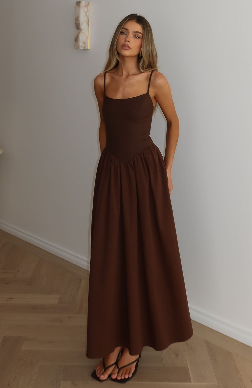 Sundrift Maxi Dress Chocolate | White Fox Boutique US