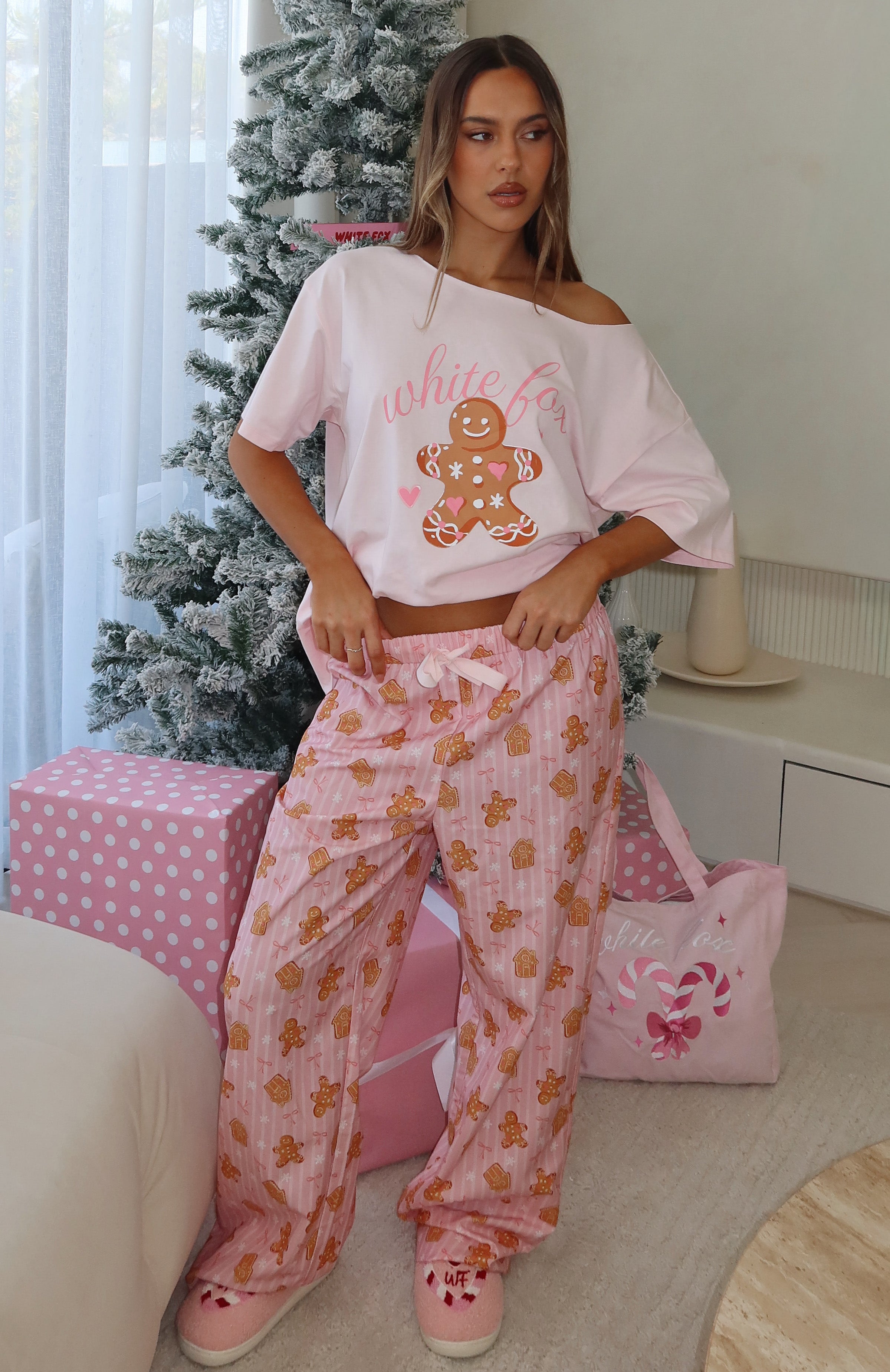 Sweetheart Pyjama Pants Gingerbread Twist | White Fox Boutique US