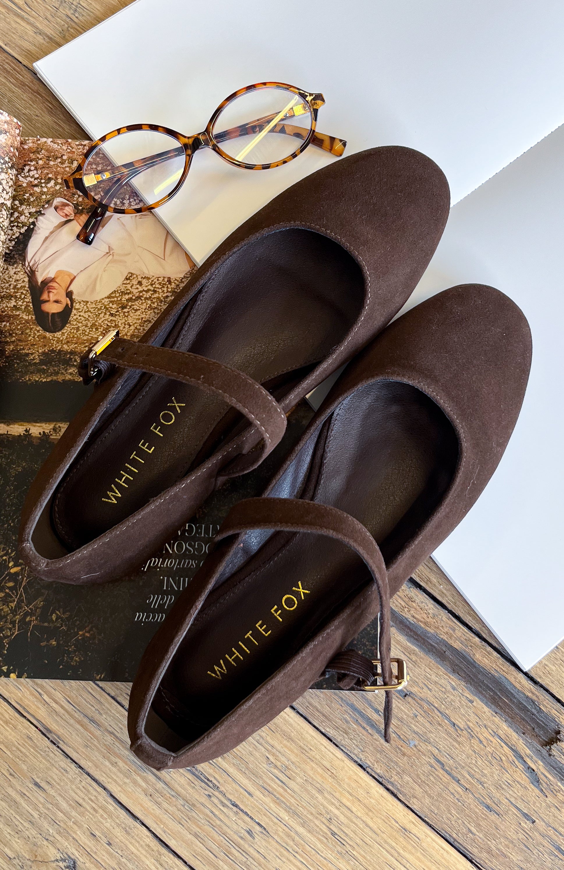 Tayla Ballet Flats Chocolate Faux Suede | White Fox Boutique US