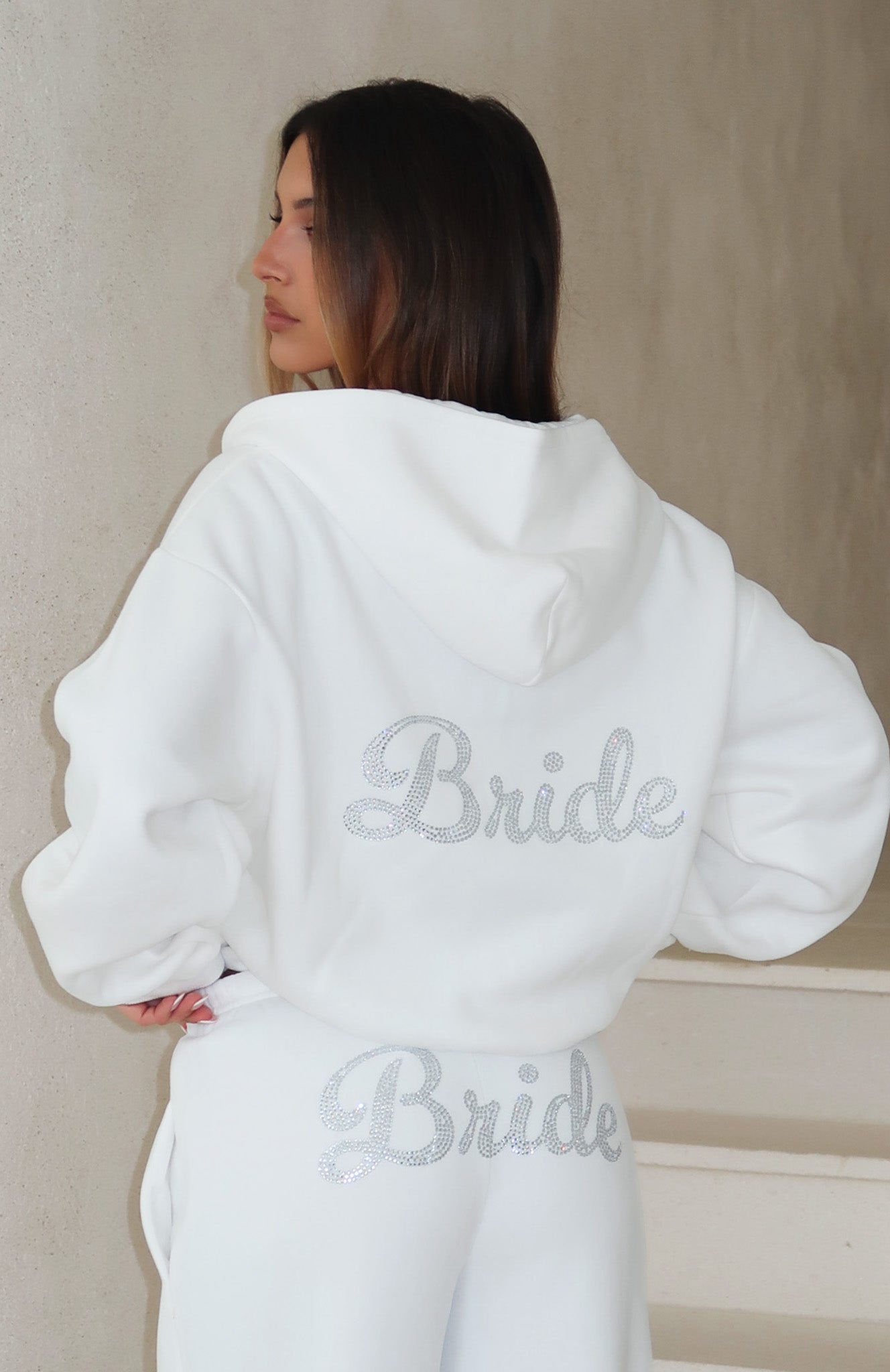 The Bride Boxy Zip Front Hoodie White | White Fox Boutique US