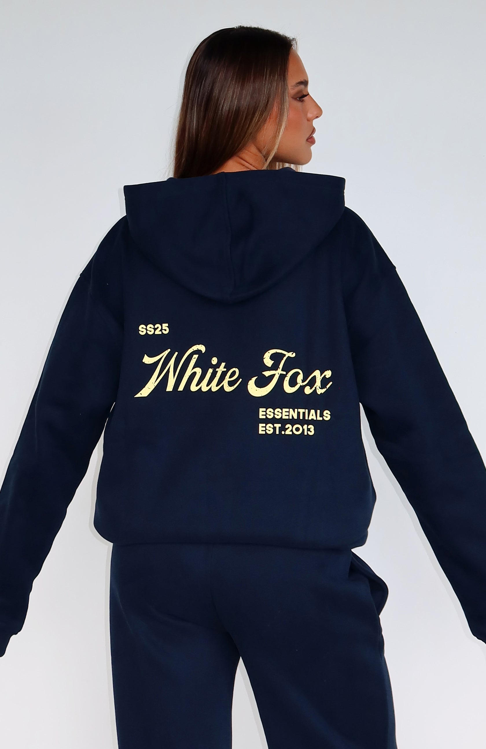The Good Life Back Graphic Oversized Hoodie Navy | White Fox