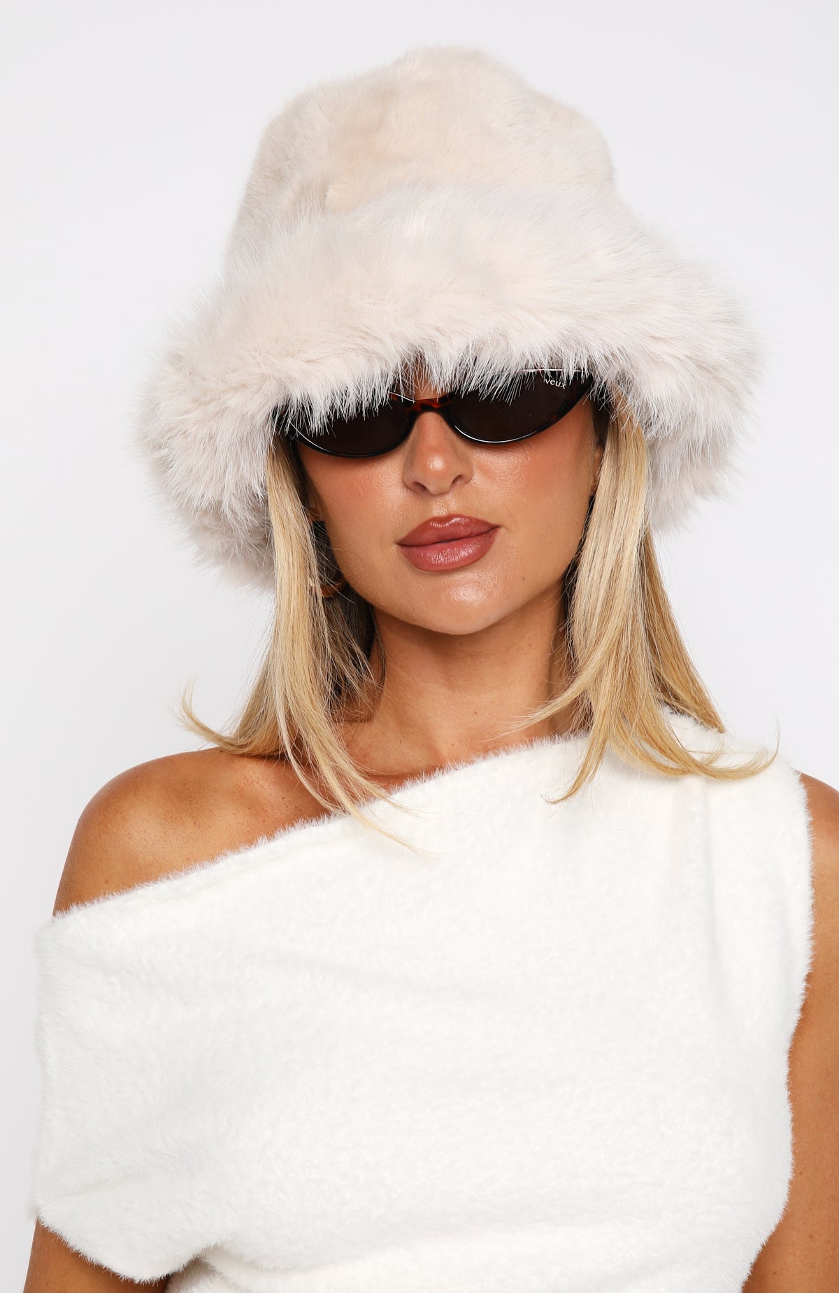 Trixie Faux Fur Hat Cream | White Fox Boutique US