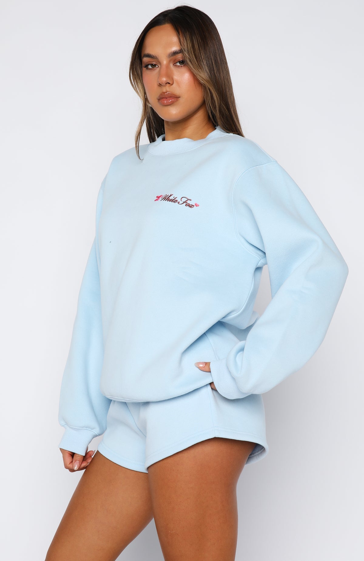 Trouble Maker Oversized Sweater Baby Blue | White Fox Boutique US