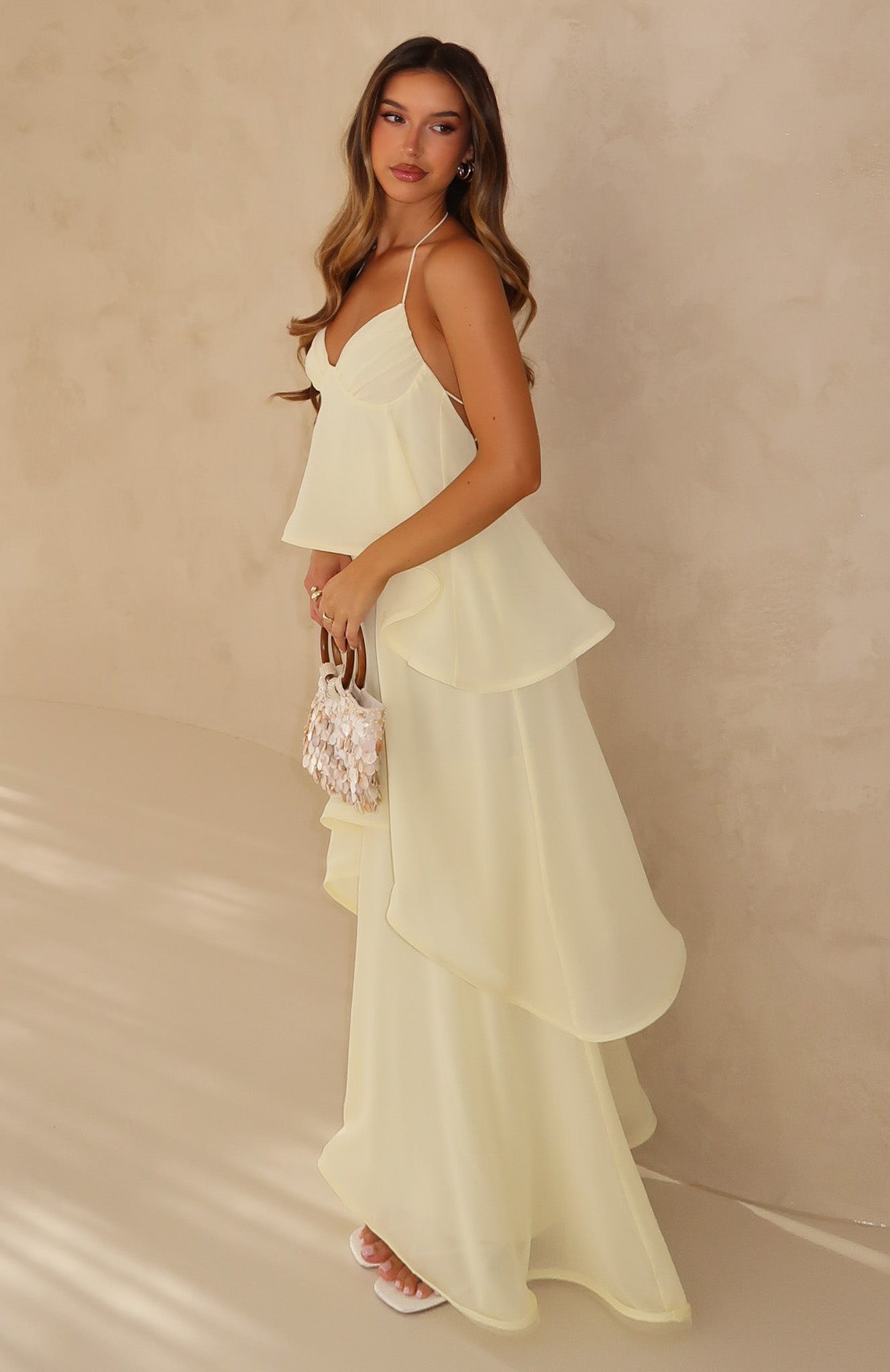 twirl me satin maxi dress Twirl With Me Maxi Dress Lemon