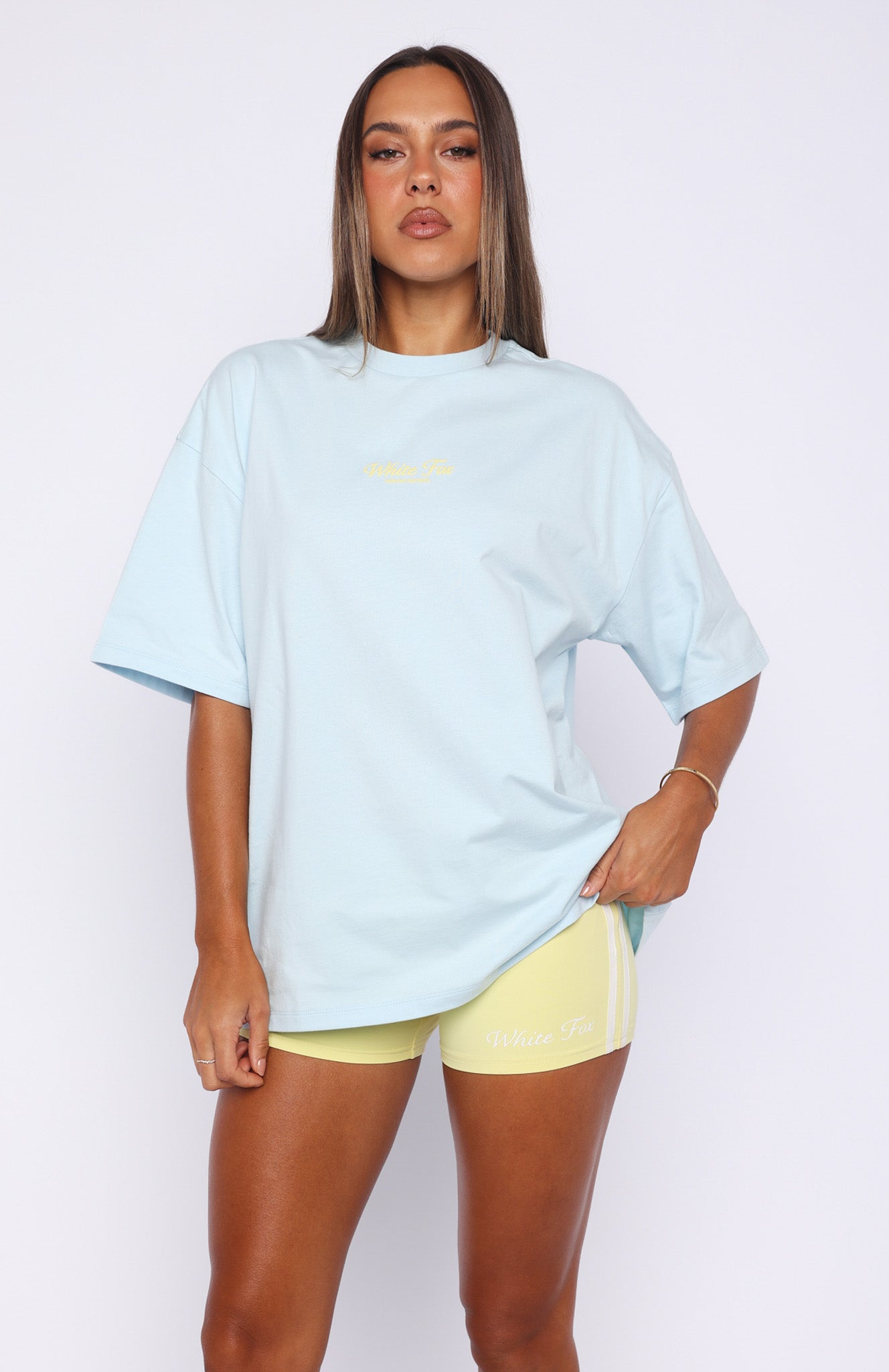 Verano Sixteen Azurra Oversized Tee Blue | White Fox Boutique US