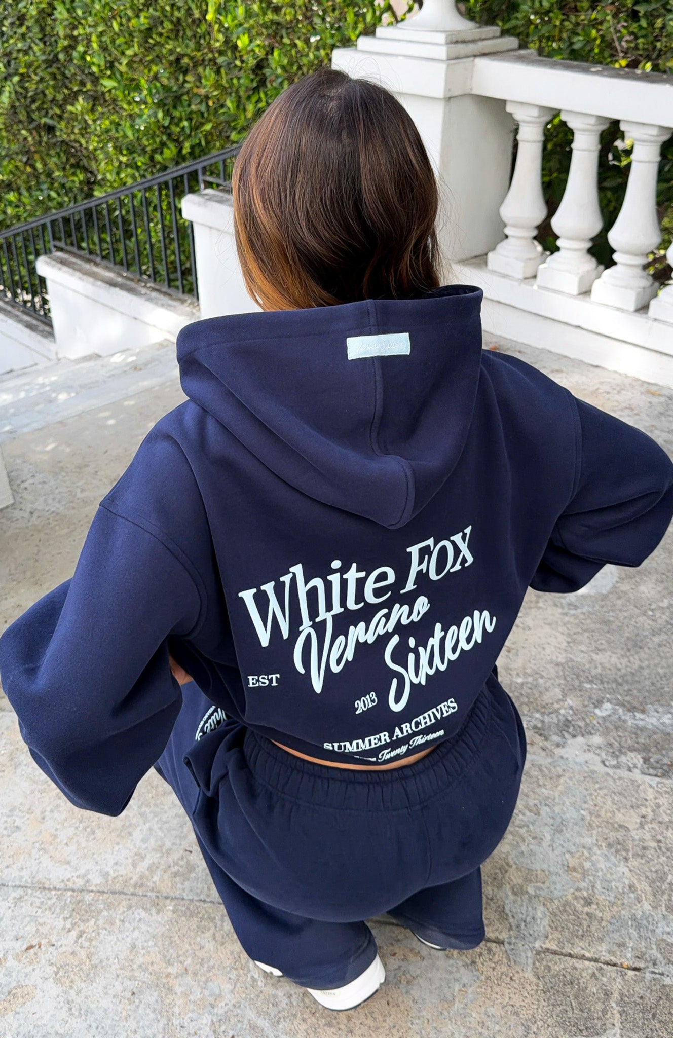 Verano Sixteen Lilia Oversized Hoodie Navy | White Fox Boutique US