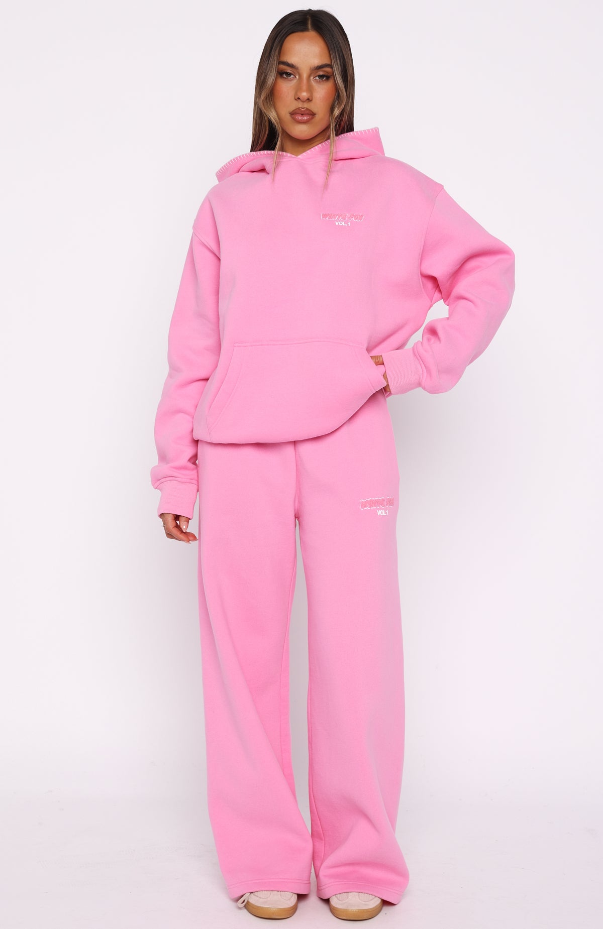 Vol. 1 Wide Leg Sweatpants Bubblegum | White Fox Boutique US