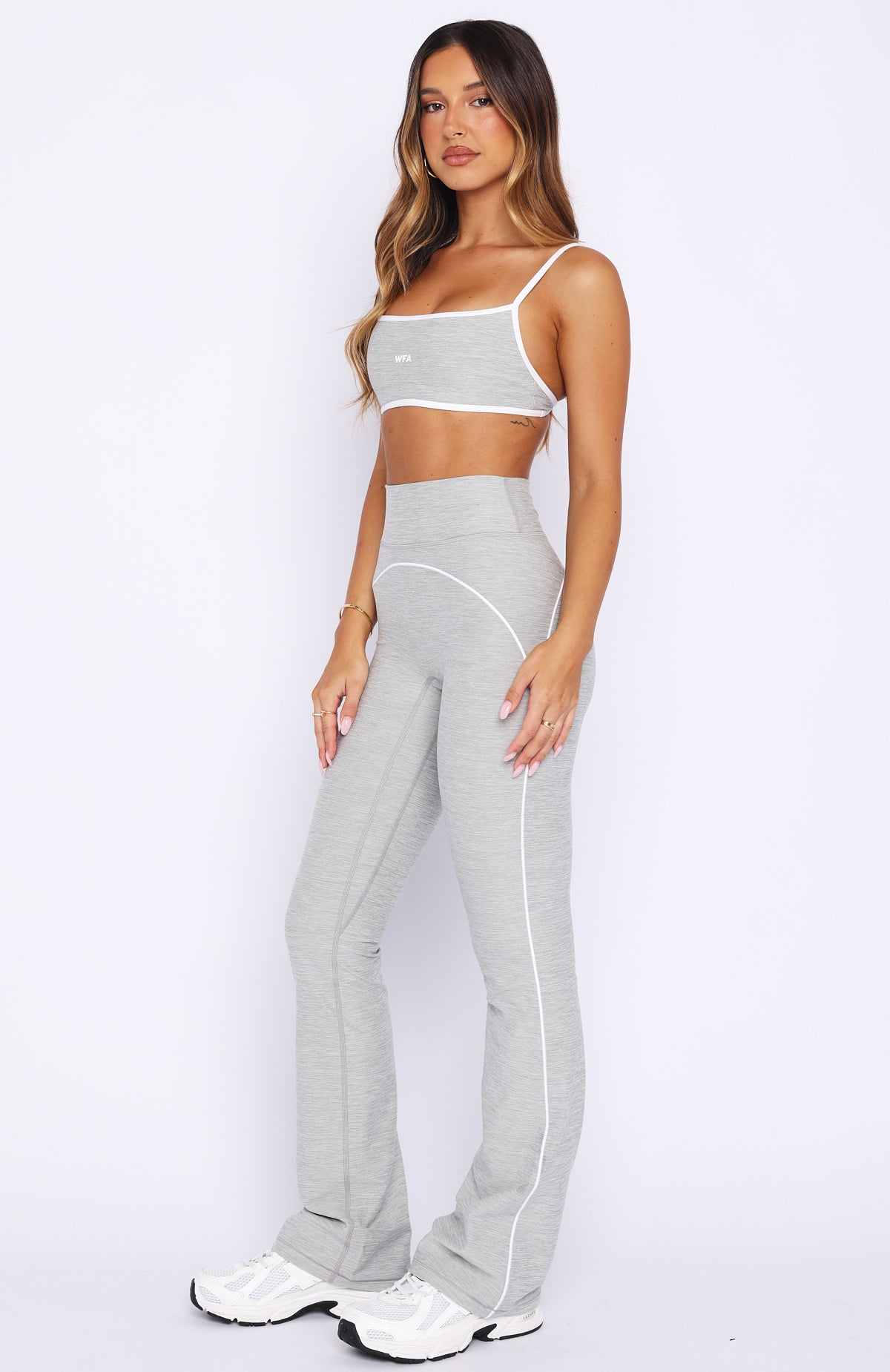 Volt Flare Leggings Grey Marle | White Fox Boutique US