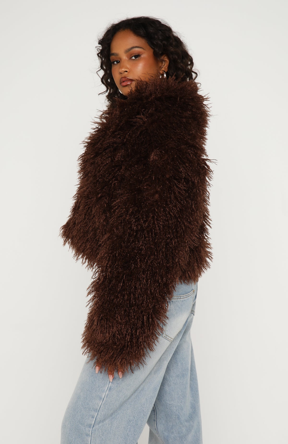 Weekend Away Fur Jacket Chocolate | White Fox Boutique US
