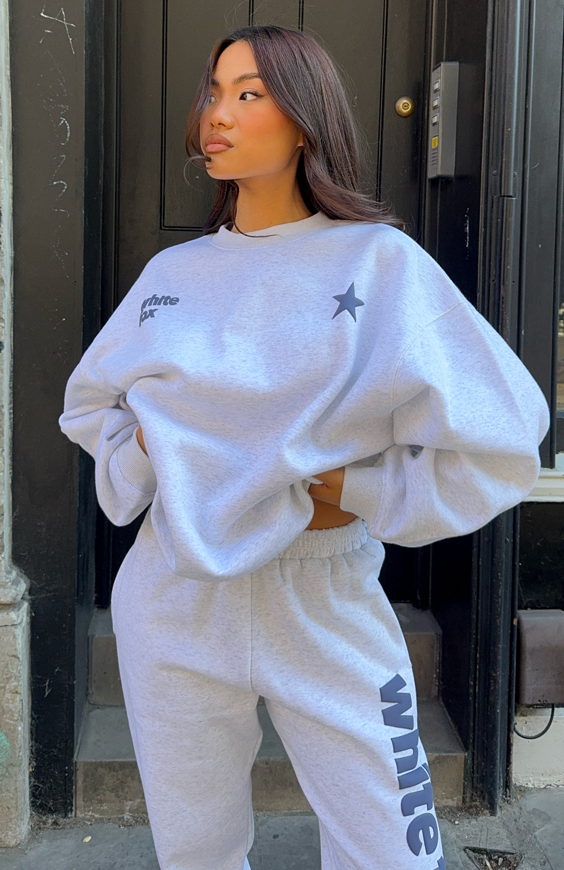 From The Archives Freya Oversized Sweater Grey Marle | White Fox