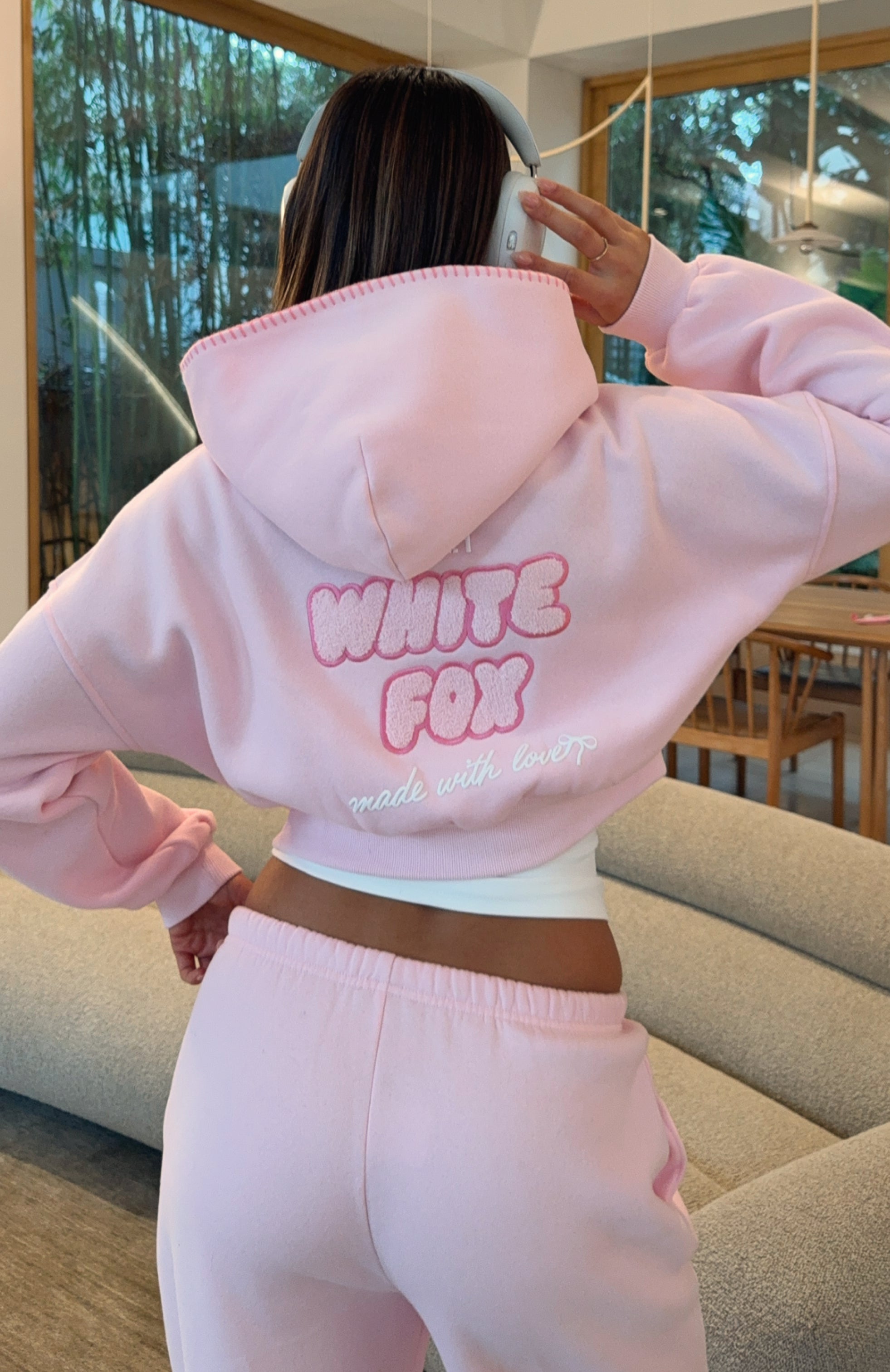 Vol. 1 Cropped Zip Front Hoodie Posy | White Fox Boutique US