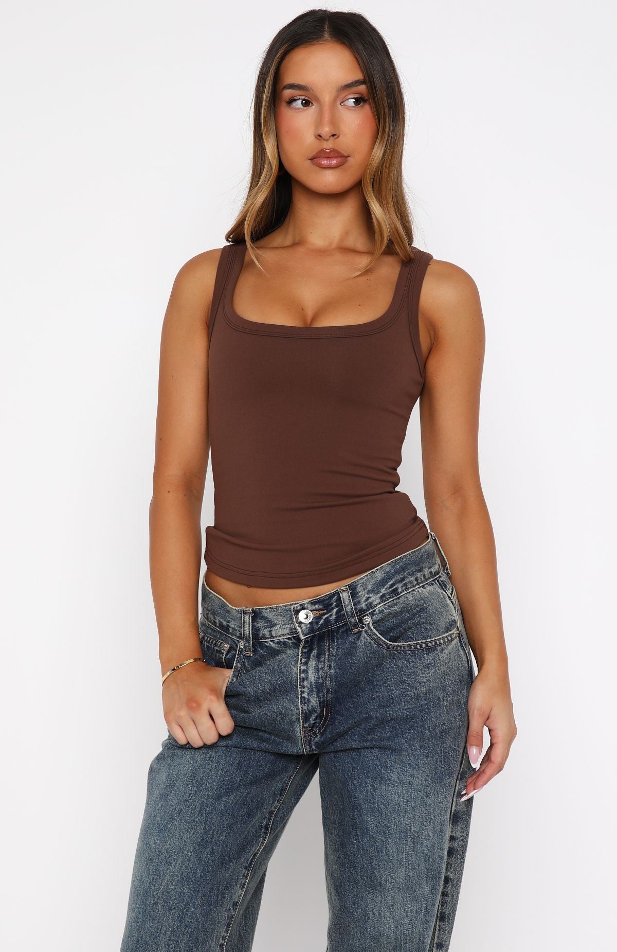 Chill Vibes Tank Top Chocolate | White Fox Boutique US