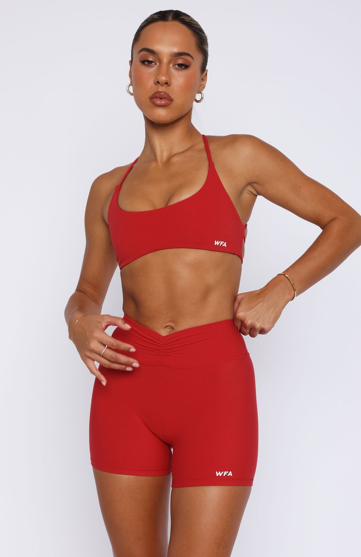 She's Healthy Sports Crop Cherry Red | White Fox Boutique US