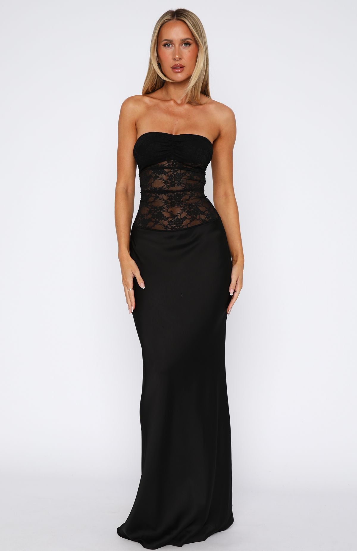 Fall In Love With You Strapless Maxi Dress Black Fall In Love With You Strapless Maxi Dress Black