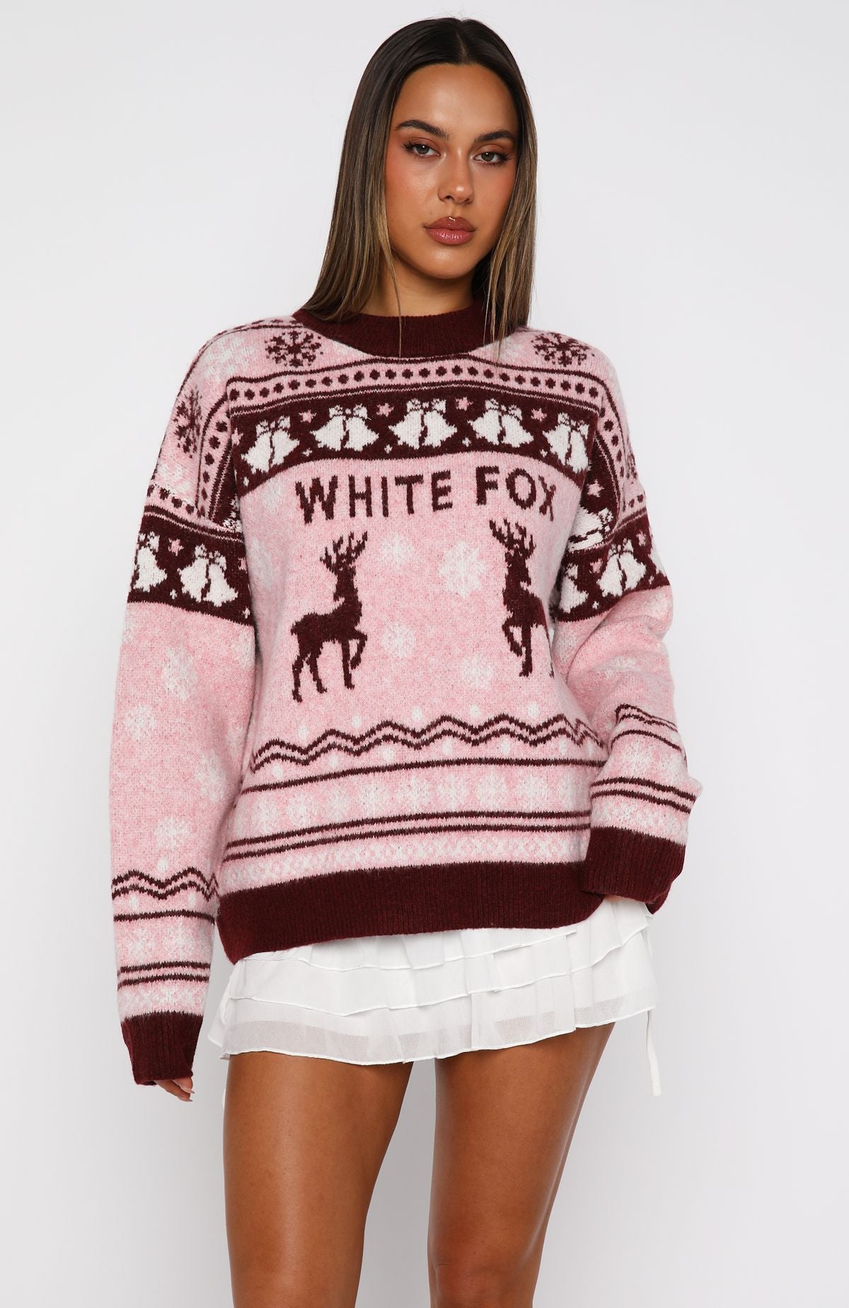 Arctic Fire Knit Sweater Crimson Twist | White Fox Boutique US