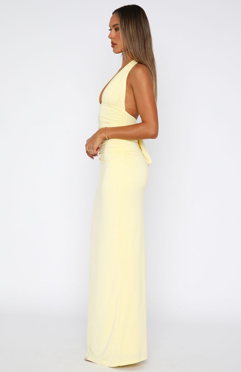 Say What You Feel Halter Maxi Dress Lemon Say What You Feel Halter Maxi Dress Lemon