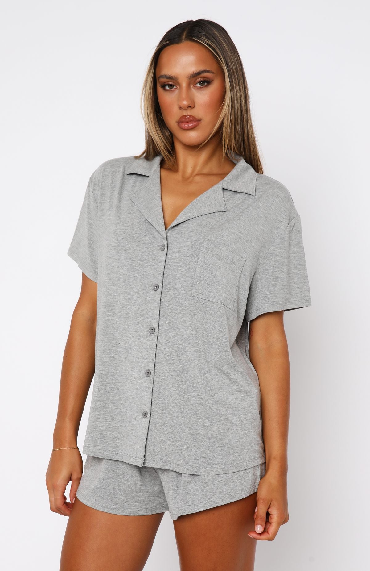 Dreamscape Pyjama Set Grey Marle | White Fox Boutique US