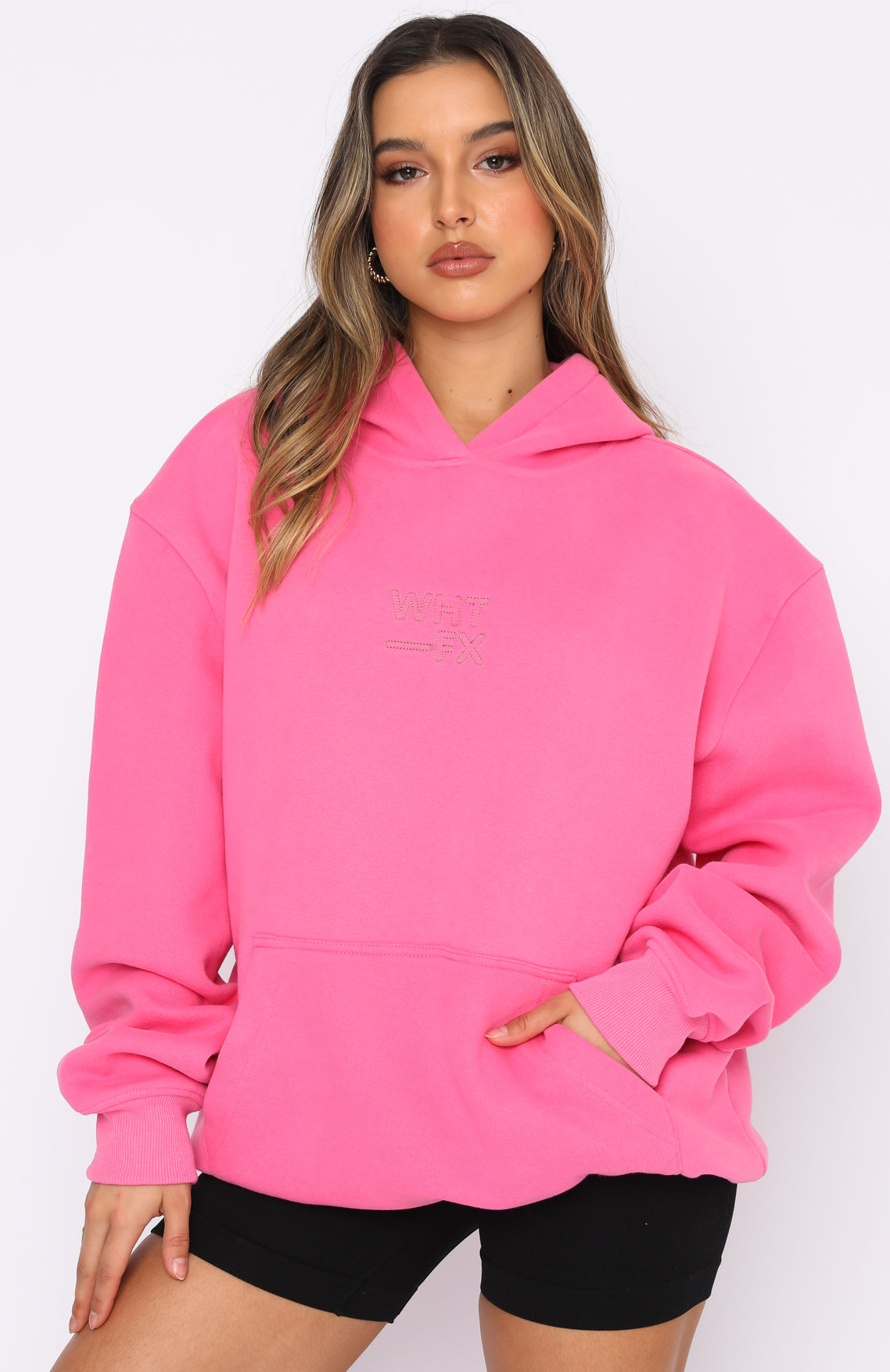 Right On The Line Hoodie Pink