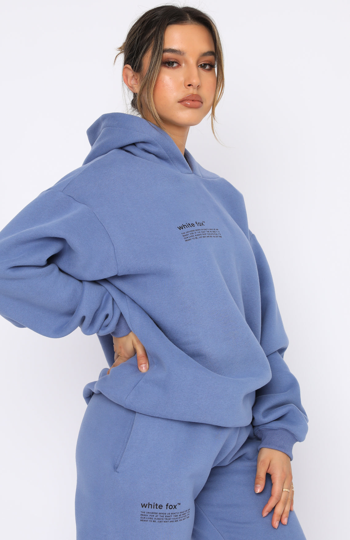 ROYAL BLUE HOODIE WHITE FOF