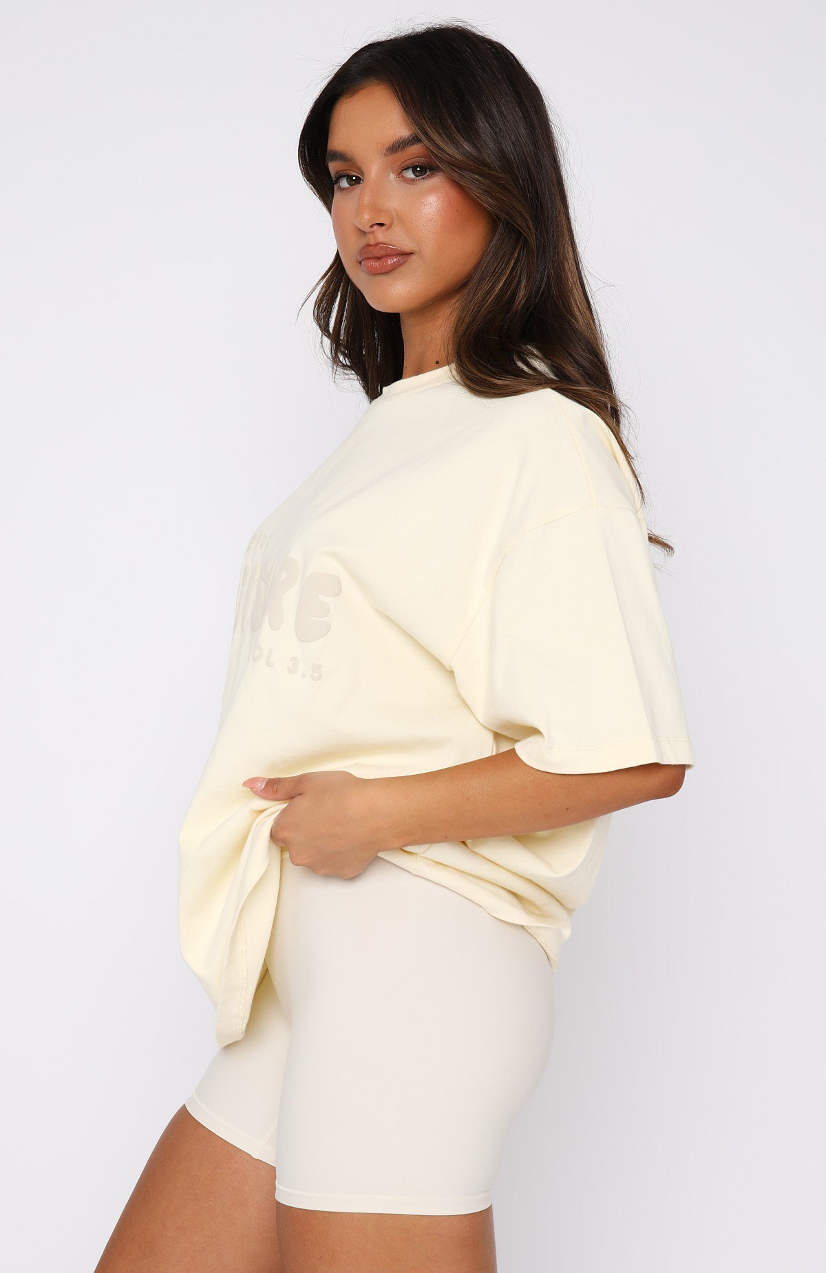 Leisure Series Oversized Tee Cream | White Fox Boutique US