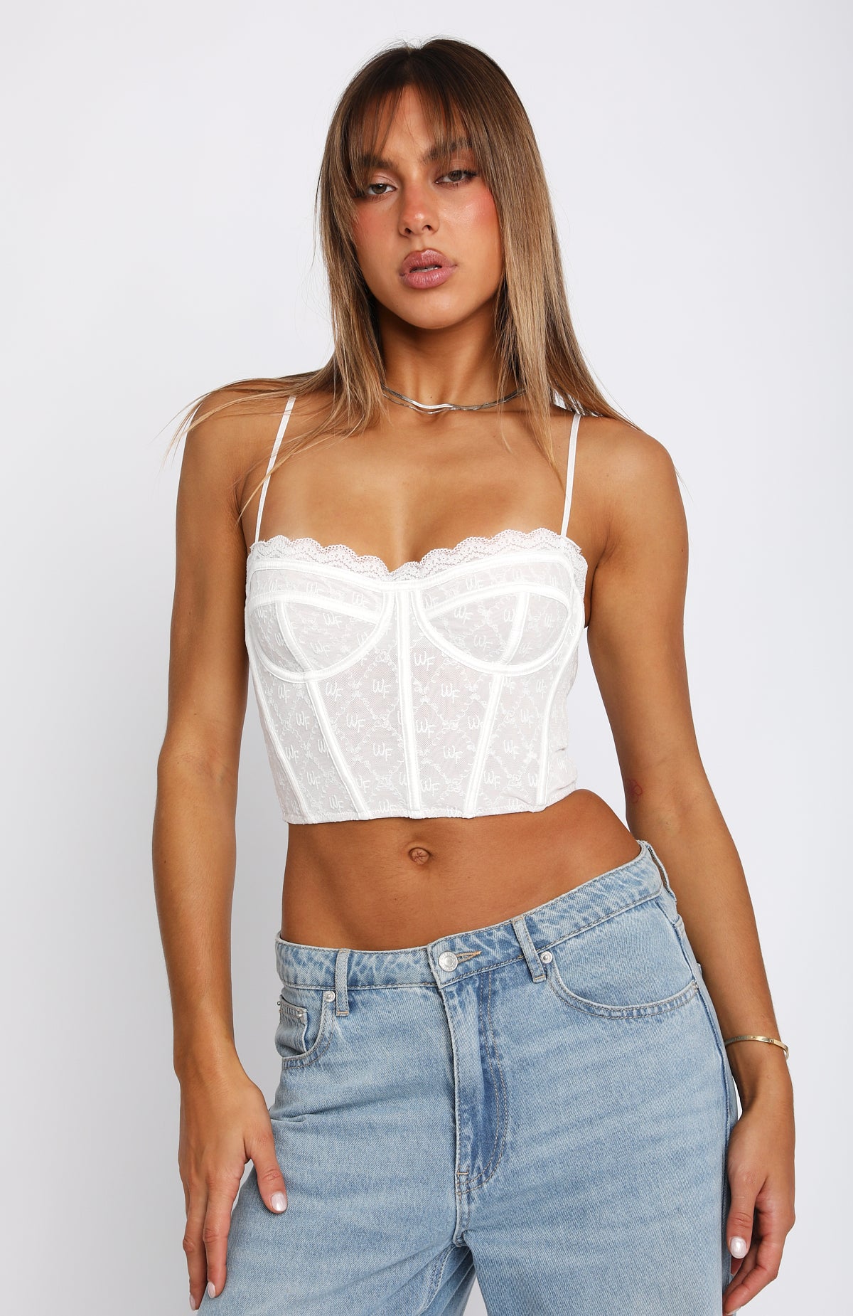 Chase Our Love Bustier White Lace