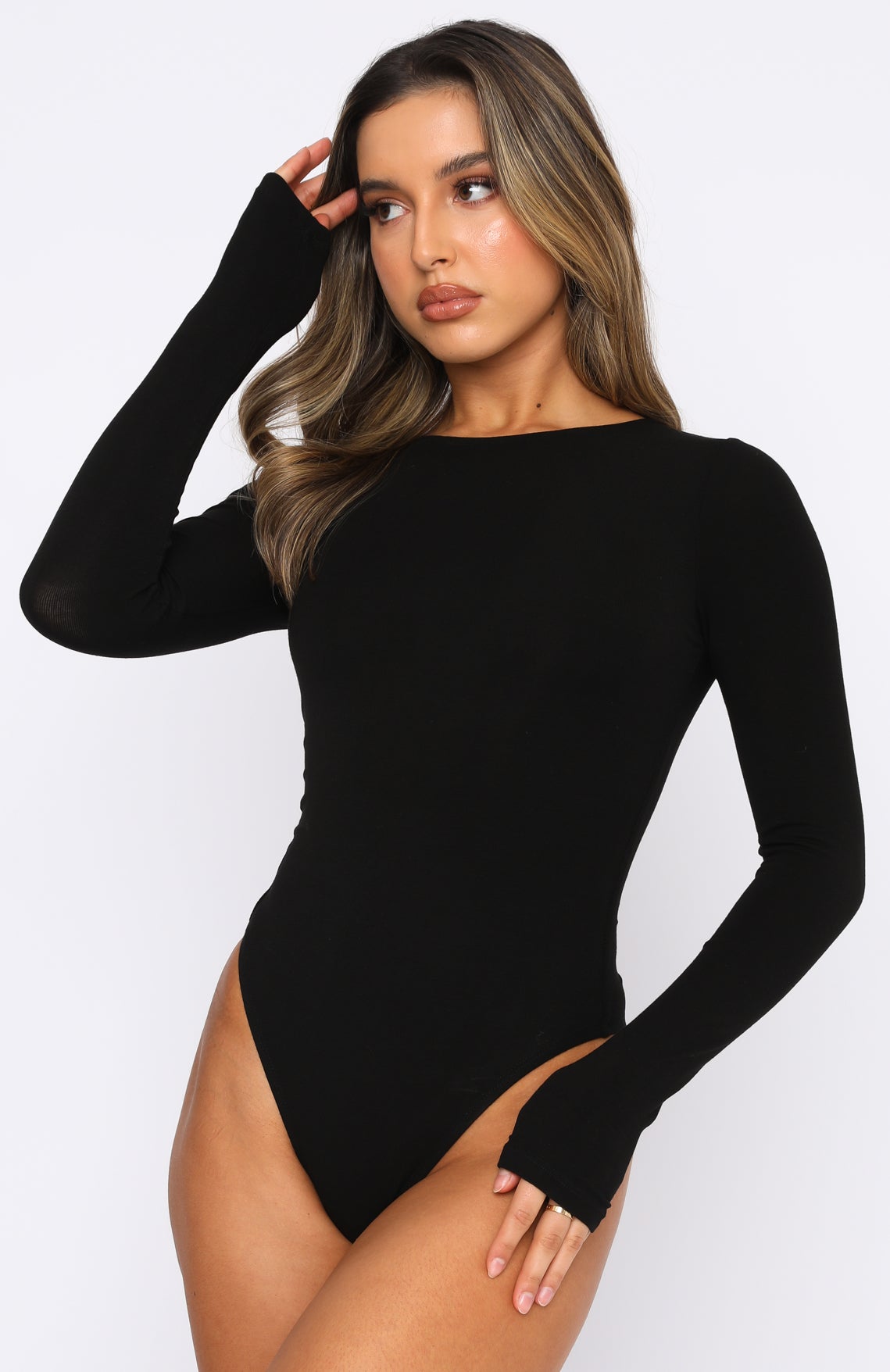 The Come Back Long Bodysuit Black | White Fox Boutique USA