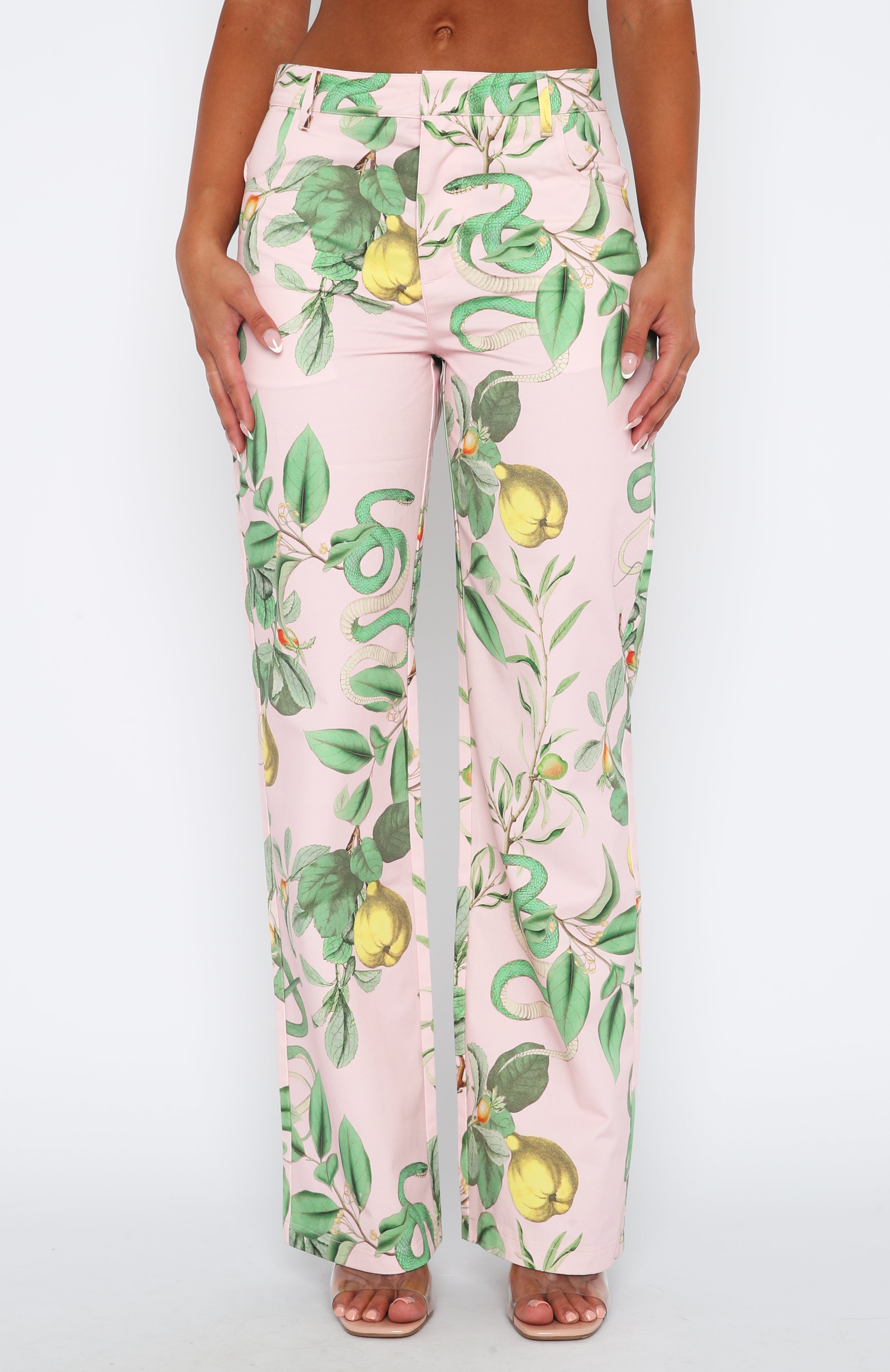 Dolce & Gabbana Beige Floral Brocade High Waist Trouser Cropped