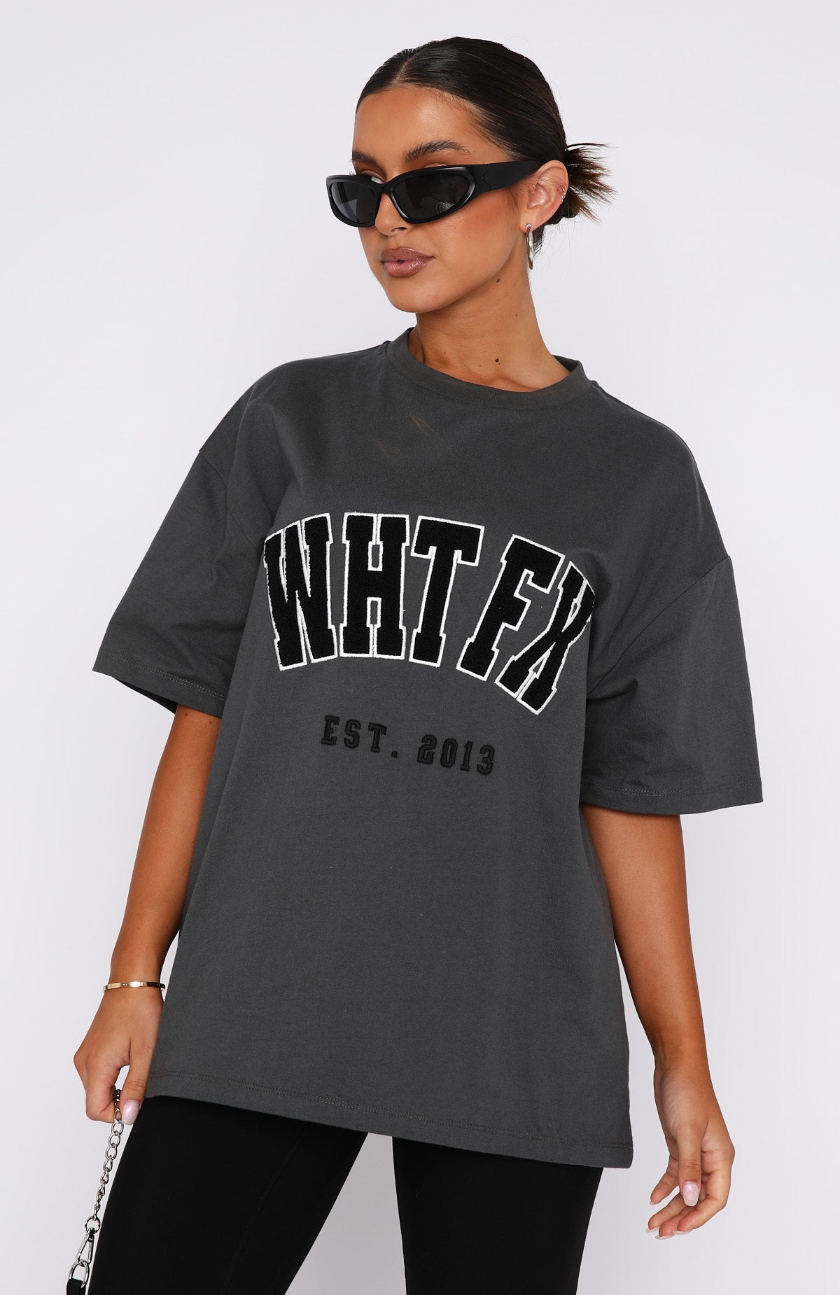 Give It Away Oversized Tee Charcoal | White Fox Boutique US