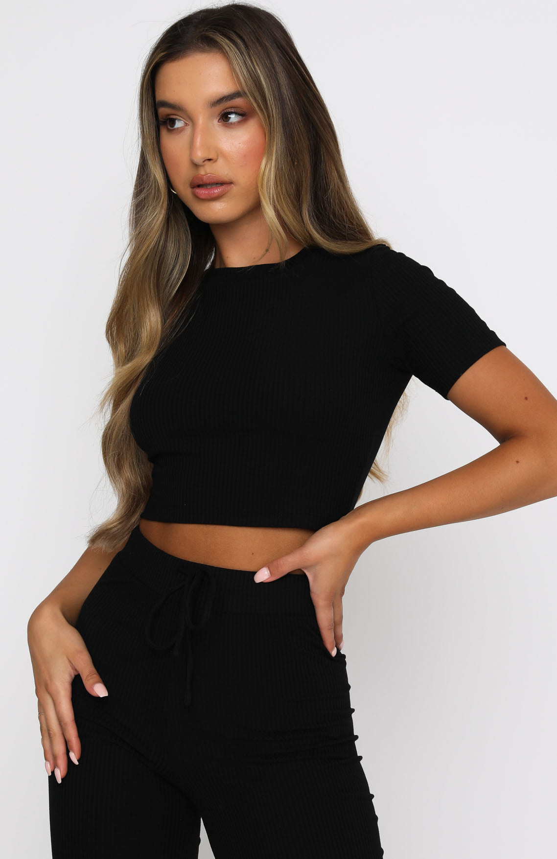 B Free Intimate Apparel - Women's Black Crop Tops - Cotton Pull On