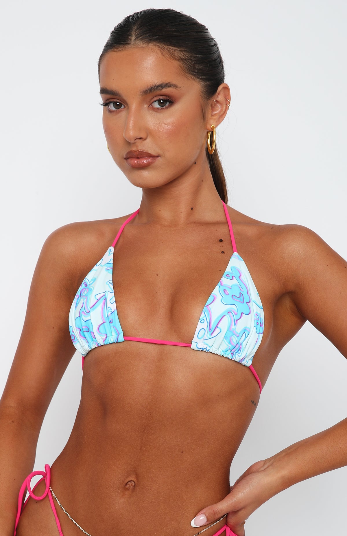 Golden Hour Bikini Top Blue Floral Melt