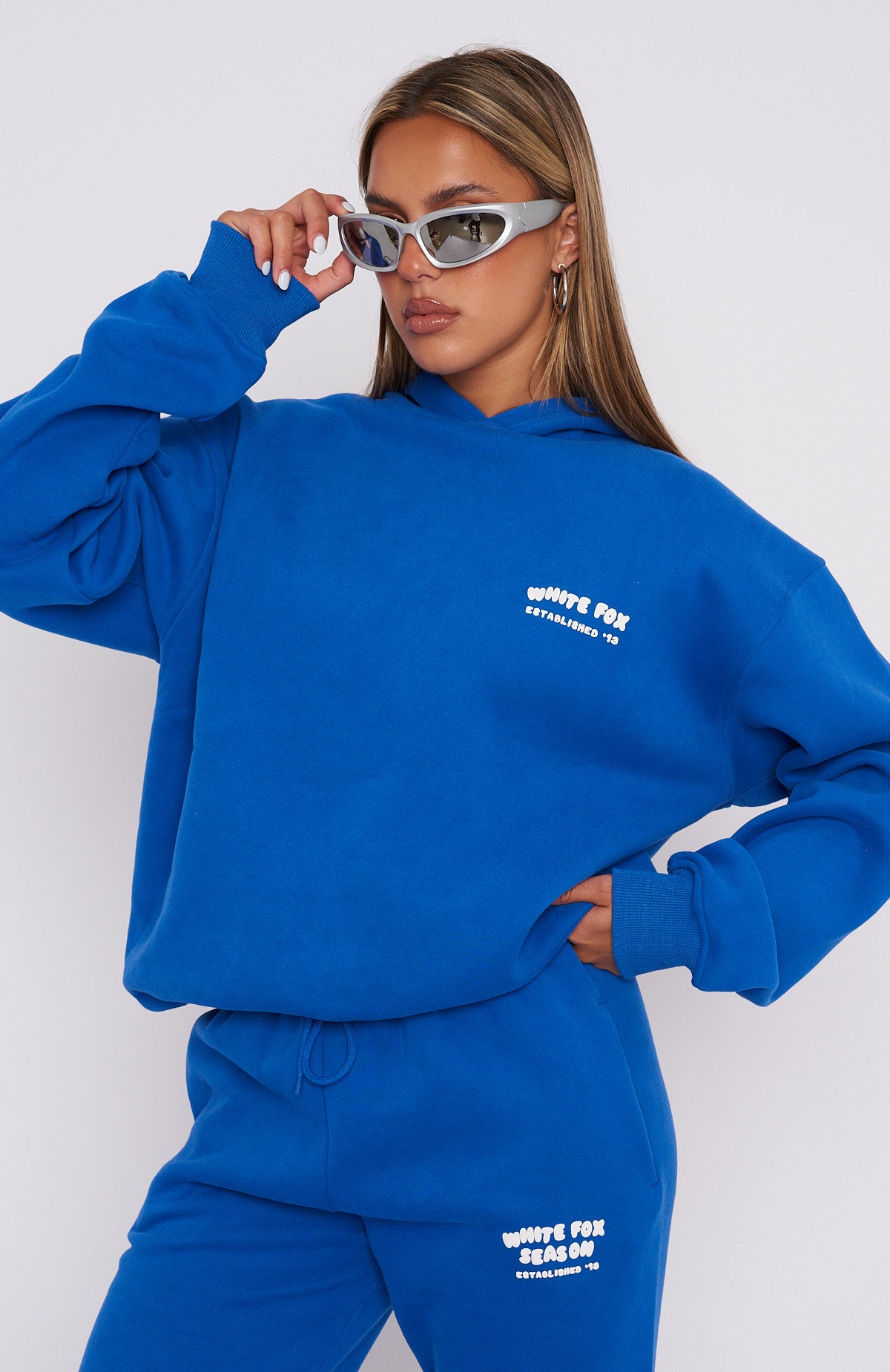 Set The Standard Hoodie Electric Blue - White Fox Boutique Outerwear - S/M - Shop with Afterpay