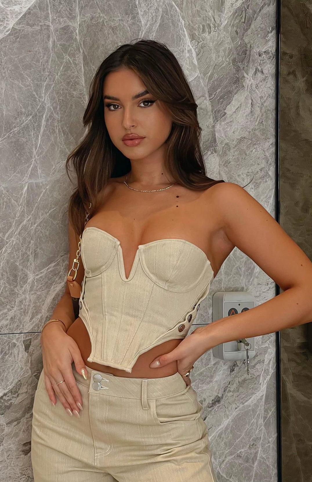 Change My Mind Bustier Oatmeal | White Fox Boutique US