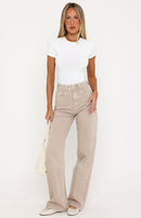 Alana High Waisted Straight Leg Jeans Sesame Wash