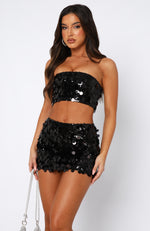 Disco Fever Mini Skirt Black