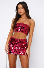 Disco Fever Mini Skirt Hot Pink