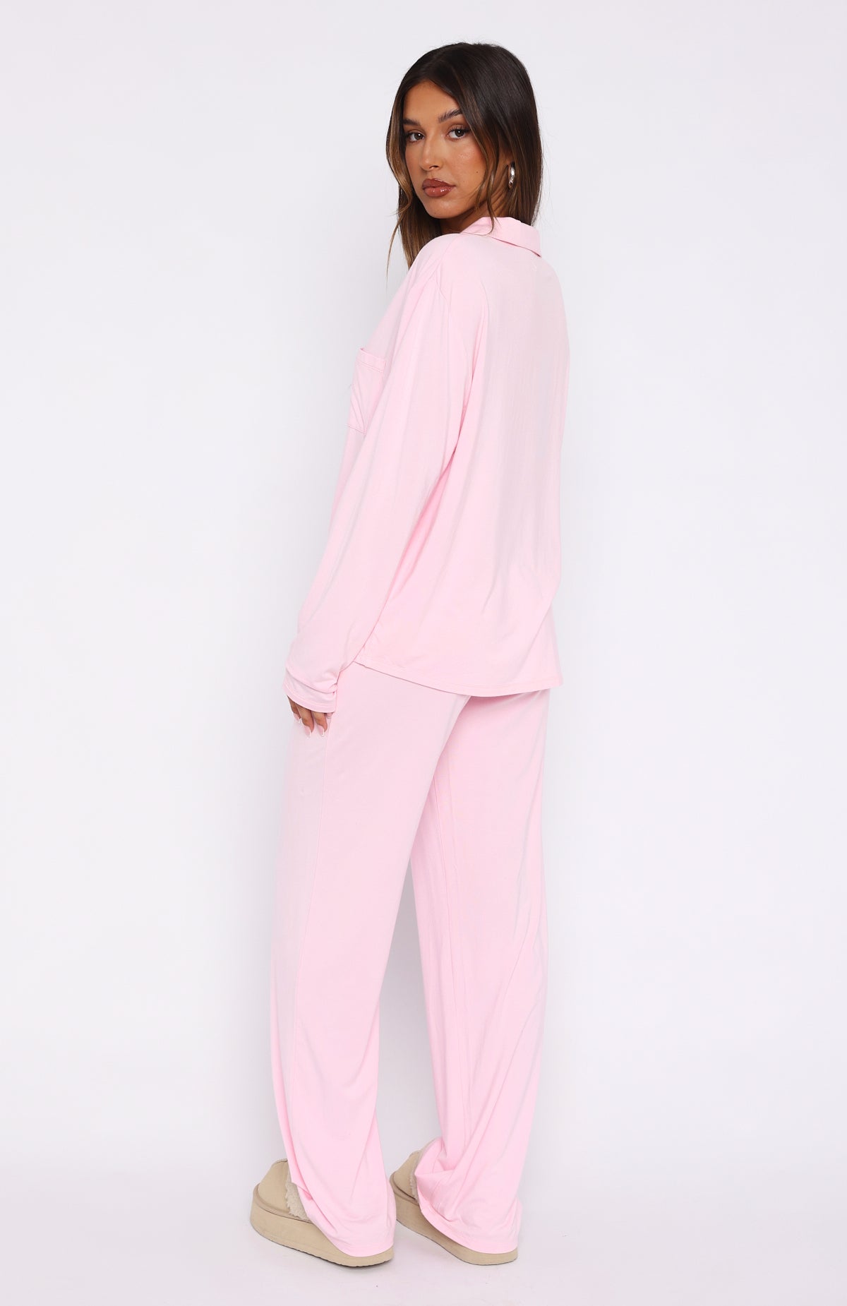 Pillow Talk Long Sleeve Pyjama Set Baby Pink | White Fox