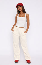 No Excuses Wide Leg Sweatpants Cream