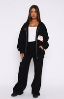 Save My Number Wide Leg Sweatpants Black