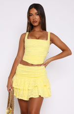 Let's Have Some Fun Lace Mini Skirt Lemon