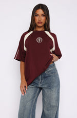 You're Out Of Luck Oversized Tee Maroon