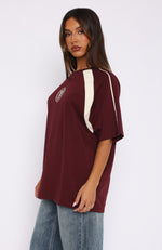 You're Out Of Luck Oversized Tee Maroon