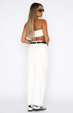 Never Lose Denim Maxi Skirt White