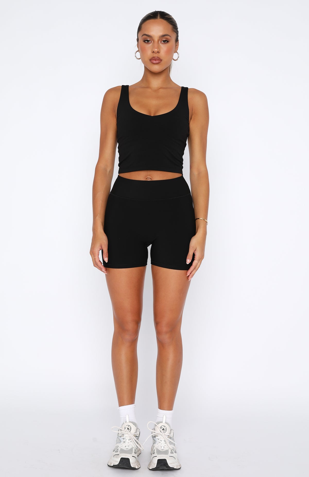 Endurance Scrunch High Waisted Shorts Black | White Fox Boutique US