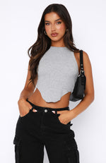 Not Perfect Top Grey Marle